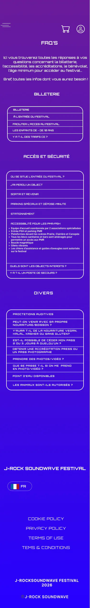 Accès - accessibilité PMR/PSH - wireframe J-Rock Soundwave Festival